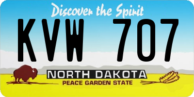 ND license plate KVW707