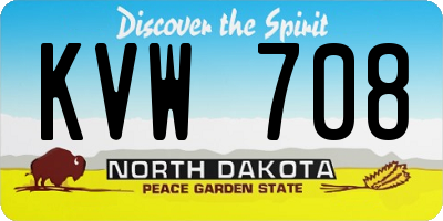 ND license plate KVW708