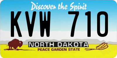 ND license plate KVW710