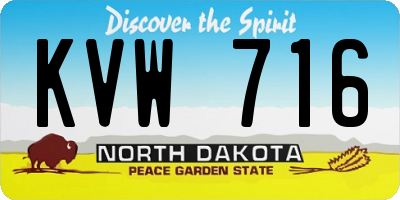 ND license plate KVW716
