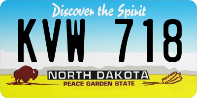 ND license plate KVW718
