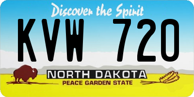 ND license plate KVW720