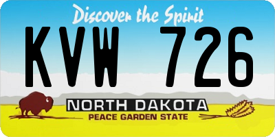 ND license plate KVW726
