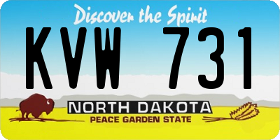 ND license plate KVW731