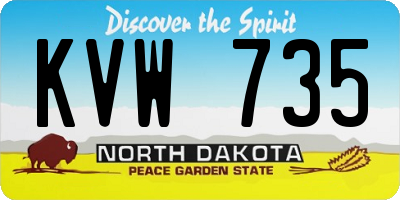 ND license plate KVW735