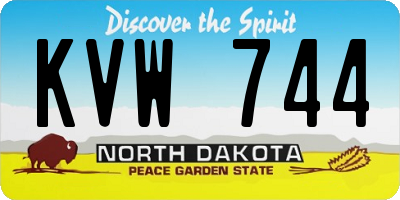 ND license plate KVW744