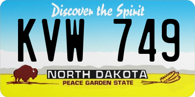 ND license plate KVW749