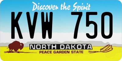 ND license plate KVW750