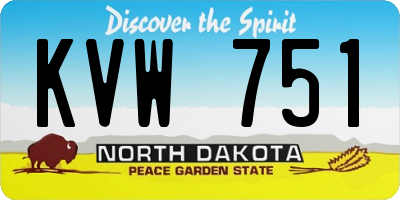 ND license plate KVW751