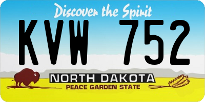 ND license plate KVW752