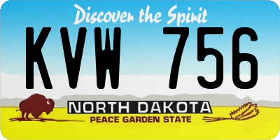 ND license plate KVW756
