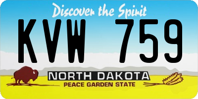 ND license plate KVW759