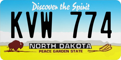 ND license plate KVW774