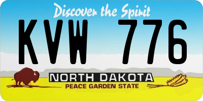 ND license plate KVW776