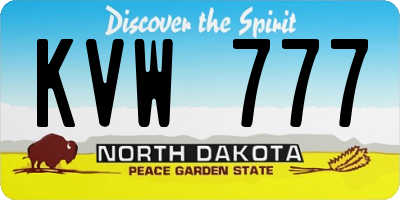 ND license plate KVW777