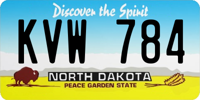 ND license plate KVW784