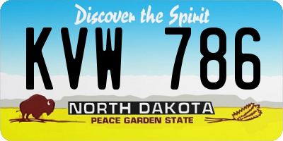 ND license plate KVW786