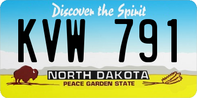 ND license plate KVW791