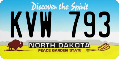 ND license plate KVW793