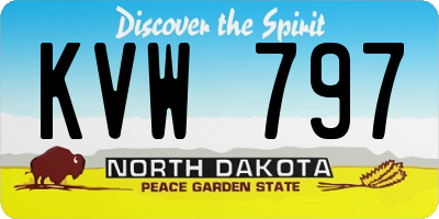 ND license plate KVW797
