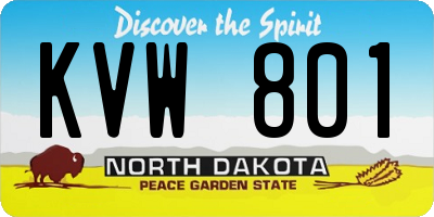 ND license plate KVW801
