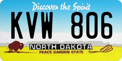 ND license plate KVW806
