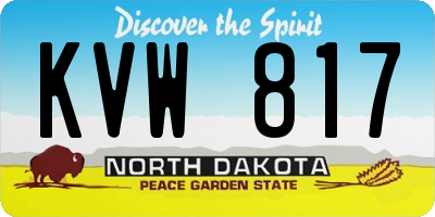 ND license plate KVW817