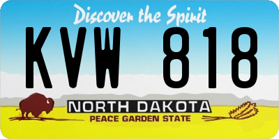 ND license plate KVW818