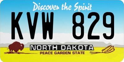 ND license plate KVW829