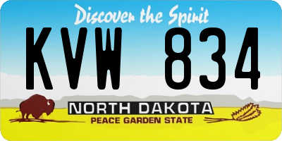 ND license plate KVW834