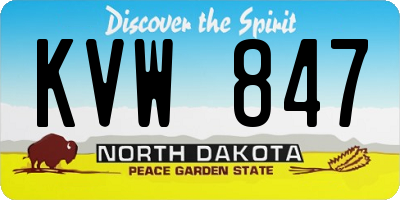 ND license plate KVW847