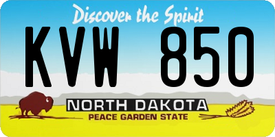 ND license plate KVW850