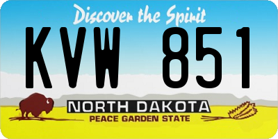 ND license plate KVW851