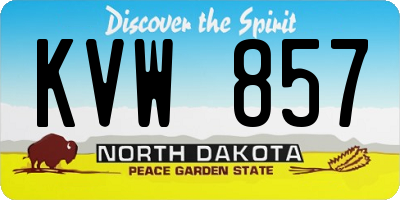 ND license plate KVW857