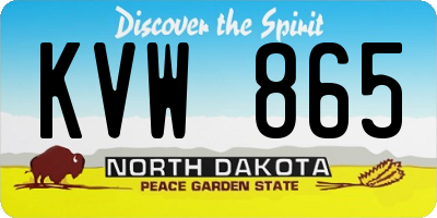 ND license plate KVW865