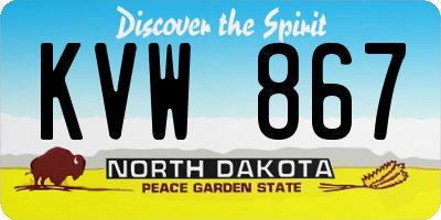 ND license plate KVW867