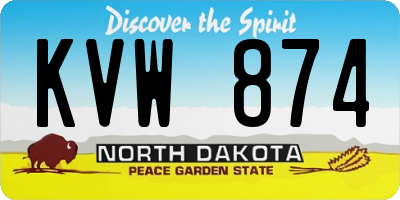 ND license plate KVW874