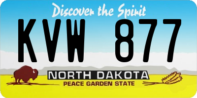 ND license plate KVW877