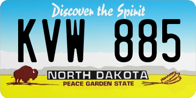 ND license plate KVW885