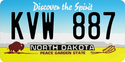 ND license plate KVW887