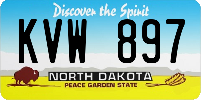 ND license plate KVW897