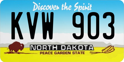 ND license plate KVW903