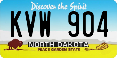 ND license plate KVW904