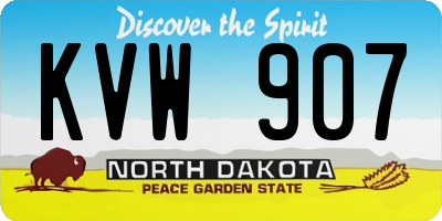 ND license plate KVW907