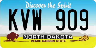 ND license plate KVW909