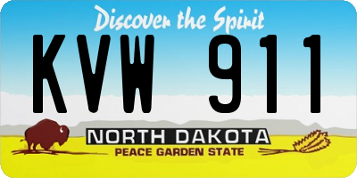 ND license plate KVW911