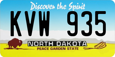 ND license plate KVW935