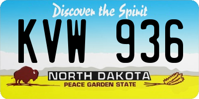 ND license plate KVW936