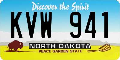 ND license plate KVW941