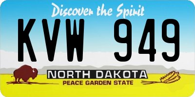 ND license plate KVW949
